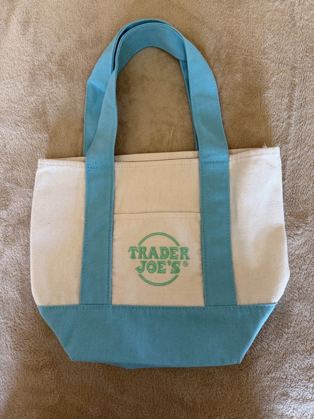 NWOT Trader Joe’s mini tote blue
